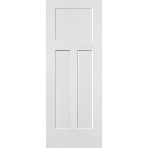 3 Panel Shaker Craftsman Hollow Core Moulded Door, Primed, Doors - Alexandria Moulding