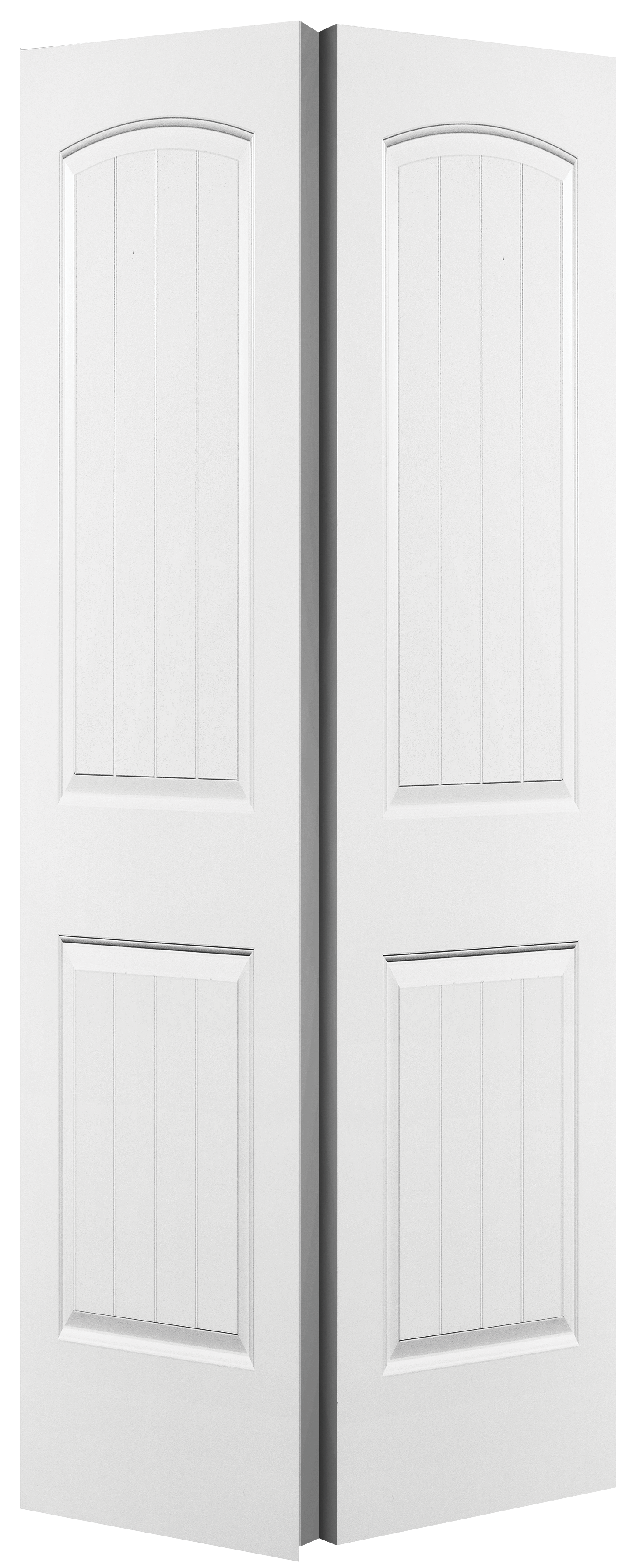 2 Panel Smooth V-Groove Moulded Bifold Door - Alexandria Moulding