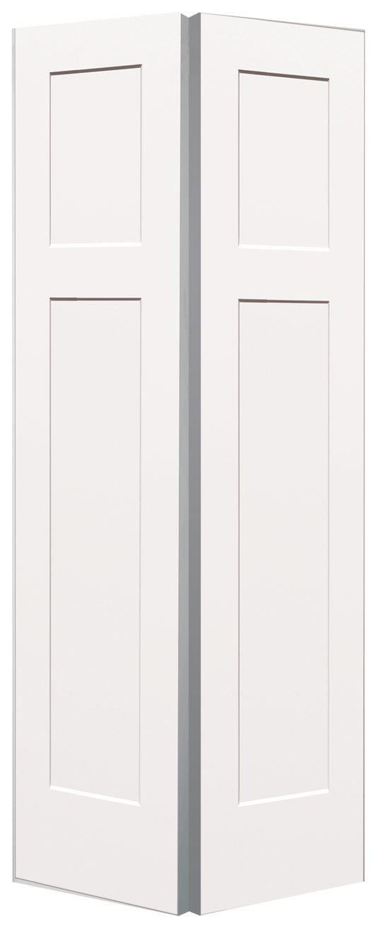 3 Panel Shaker Craftsman Moulded Bifold Door, Primed, Doors - Alexandria Moulding
