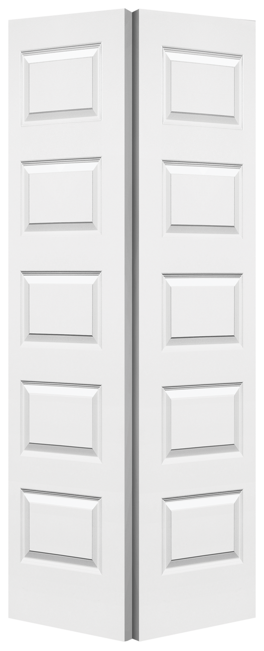 5 Panel Smooth Moulded Bifold Door, Primed, Doors - Alexandria Moulding