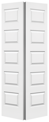 5 Panel Smooth Moulded Bifold Door, Primed, Doors - Alexandria Moulding