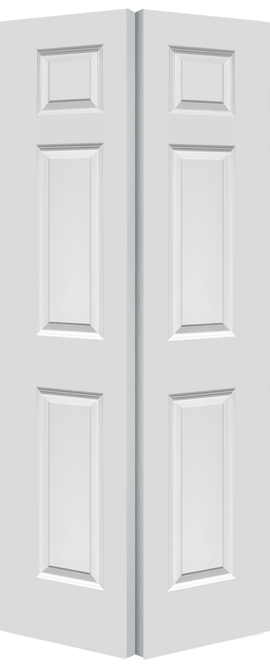 6 Panel Smooth Moulded Bifold Door, Primed, Doors - Alexandria Moulding