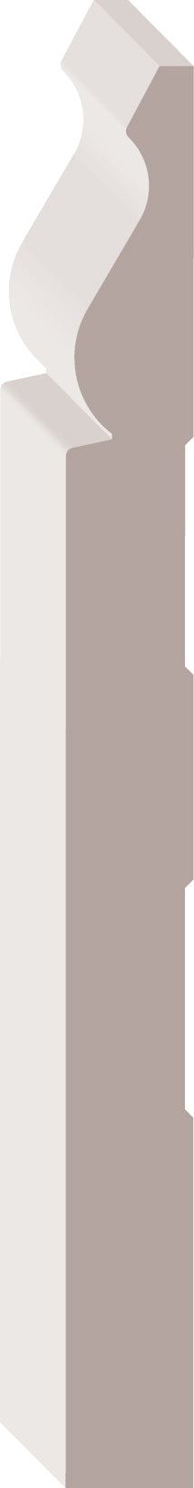 L163F, Peuplier Jointé Pré-Peint, Plinthe - Alexandria Moulding