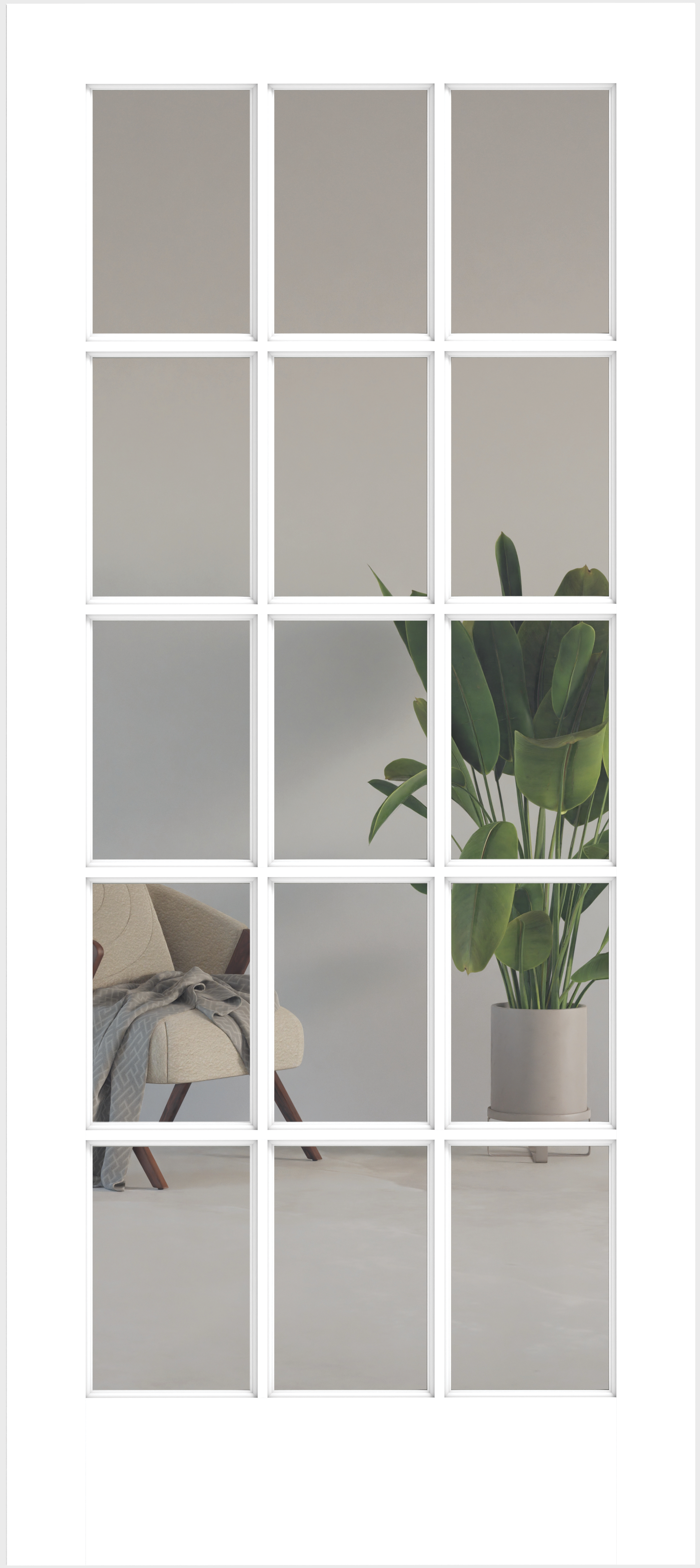 Primed 15 Lite Clear Glass Ovolo Wood Door - Alexandria Moulding