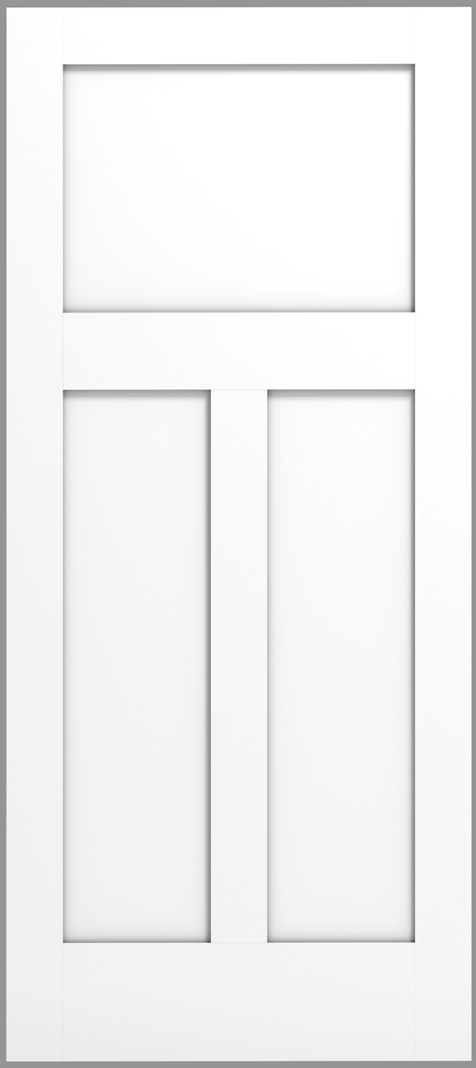 3 Panel Craftsman Shaker Sticking Wood Door, Primed, Doors - Alexandria Moulding