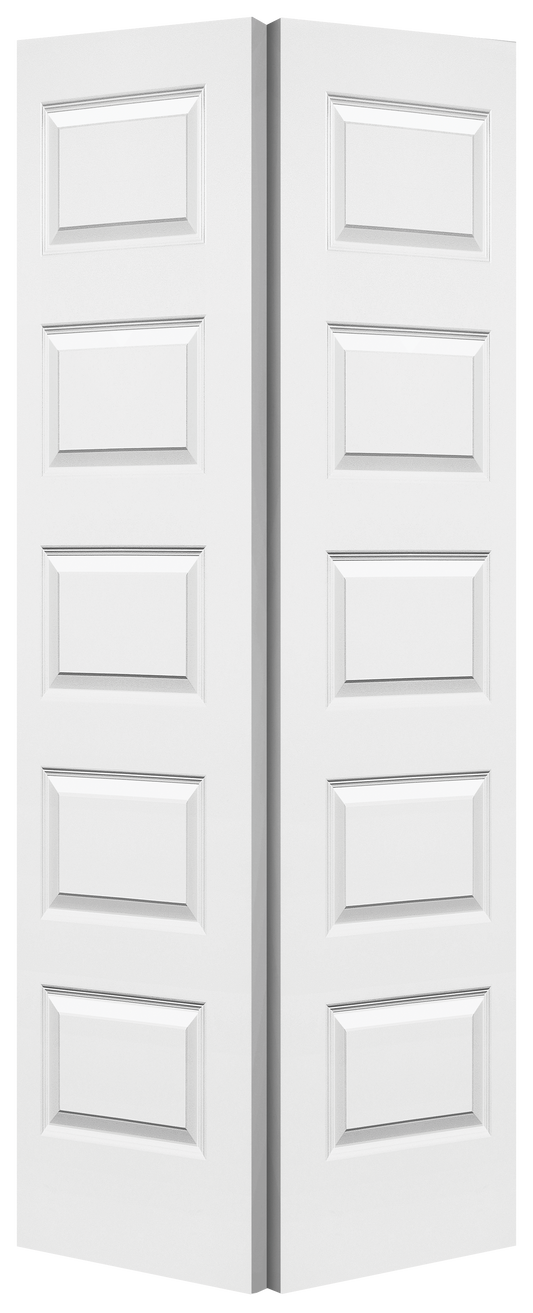 Rockport® - 5 Panel Raised Bifold, Primed, Doors - Alexandria Moulding