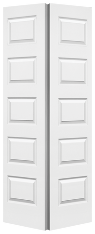 Rockport® - 5 Panel Raised Bifold, Primed, Doors - Alexandria Moulding