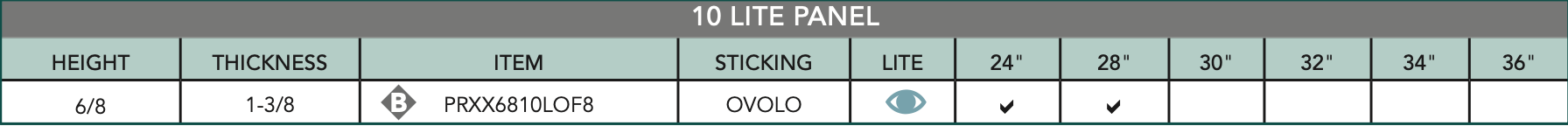 10 Lite Panel (Primed Stile & Rail) - Alexandria Moulding