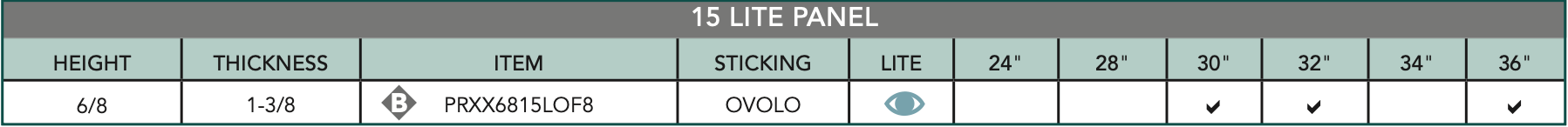 15 Lite Panel (Primed Stile & Rail) - Alexandria Moulding