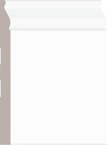 P163B, Primed Finger Joint Pine, Baseboard - Alexandria Moulding