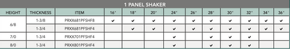 1 Panel Shaker (Primed Stile & Rail)