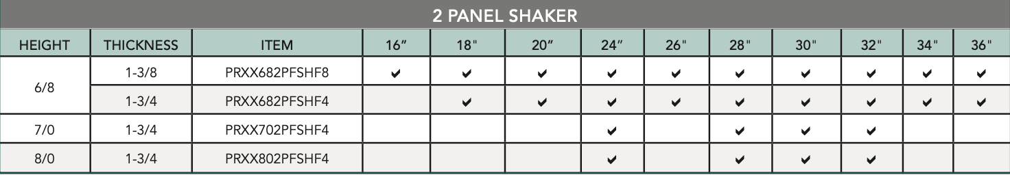 2 Panel Shaker (Primed Stile & Rail) - Alexandria Moulding