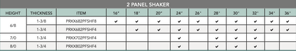 2 Panel Shaker (Primed Stile & Rail)