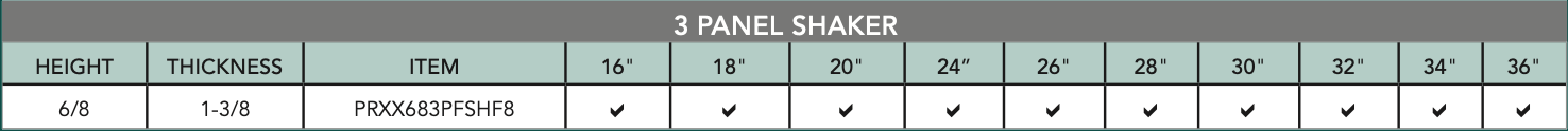 3 Panel Shaker (Primed Stile & Rail) - Alexandria Moulding